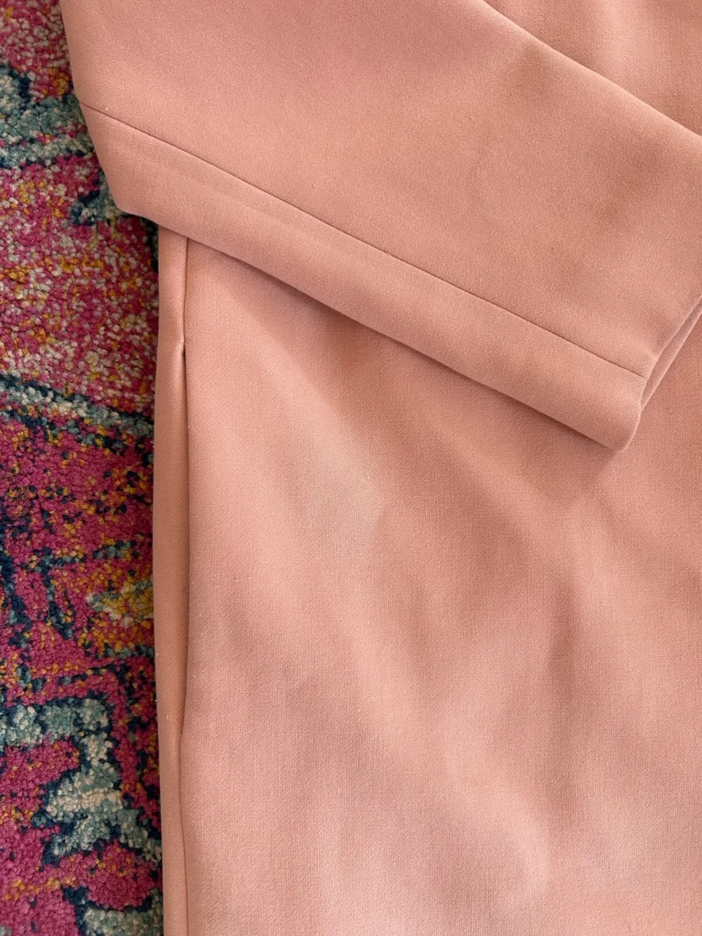COS | Women’s Blush Pink Soft Minimalist Collarless Hidden Zip Front Coat Size 4